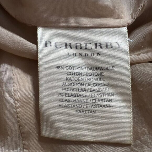 Burberry Beige Gabardine Double Breasted Lined Midi Sleeveless Dress Women's 12 - Picture 8 of 13